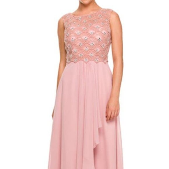 Scoop Neck Cap Sleeve A-Line Prom Dress JT590